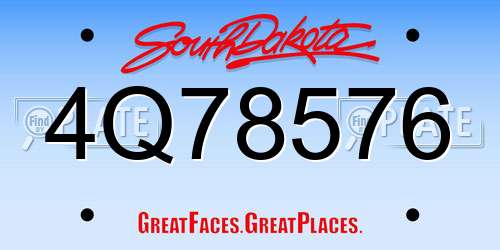4Q78576 South Dakota License Plate