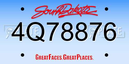 4Q78876 South Dakota License Plate