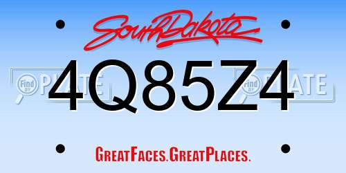 4Q85Z4 South Dakota License Plate