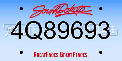 4Q89693 South Dakota License Plate
