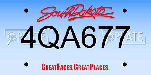 4QA677 South Dakota License Plate