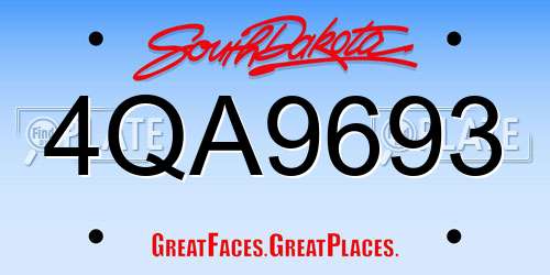 4QA9693 South Dakota License Plate