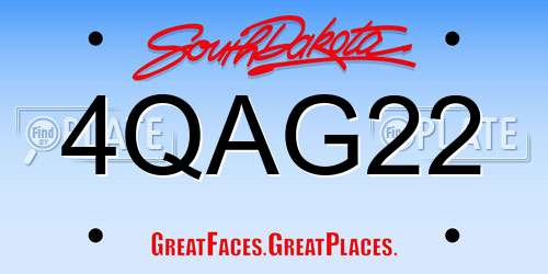 4QAG22 South Dakota License Plate