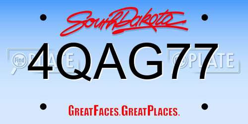 4QAG77 South Dakota License Plate