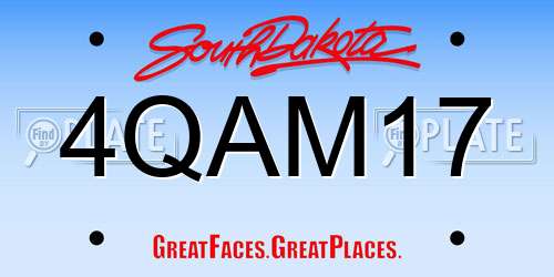 4QAM17 South Dakota License Plate