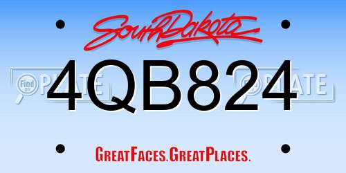 4QB824 South Dakota License Plate