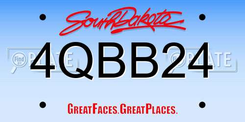 4QBB24 South Dakota License Plate