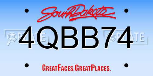 4QBB74 South Dakota License Plate