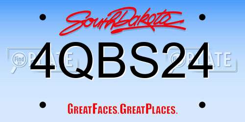 4QBS24 South Dakota License Plate
