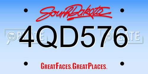 4QD576 South Dakota License Plate