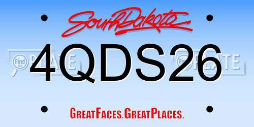 4QDS26 South Dakota License Plate