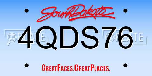 4QDS76 South Dakota License Plate