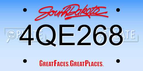4QE268 South Dakota License Plate
