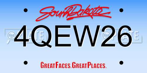 4QEW26 South Dakota License Plate