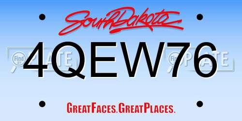4QEW76 South Dakota License Plate