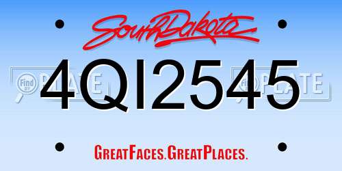 4QI2545 South Dakota License Plate