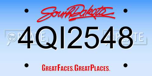 4QI2548 South Dakota License Plate