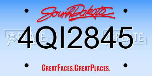 4QI2845 South Dakota License Plate
