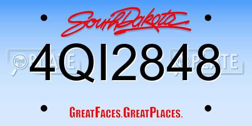 4QI2848 South Dakota License Plate