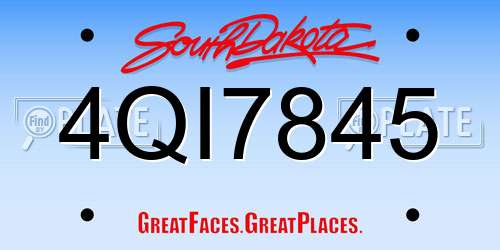 4QI7845 South Dakota License Plate