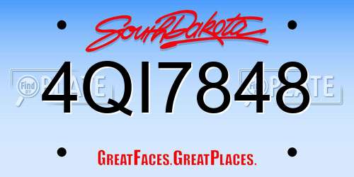 4QI7848 South Dakota License Plate