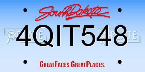 4QIT548 South Dakota License Plate