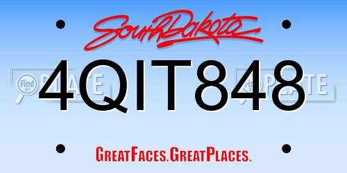 4QIT848 South Dakota License Plate