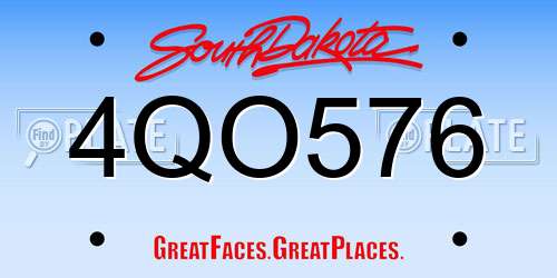 4QO576 South Dakota License Plate