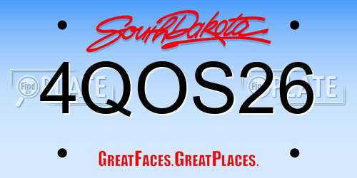 4QOS26 South Dakota License Plate