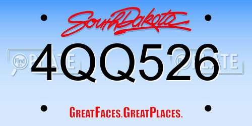 4QQ526 South Dakota License Plate