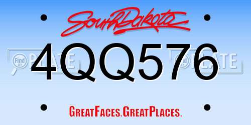 4QQ576 South Dakota License Plate