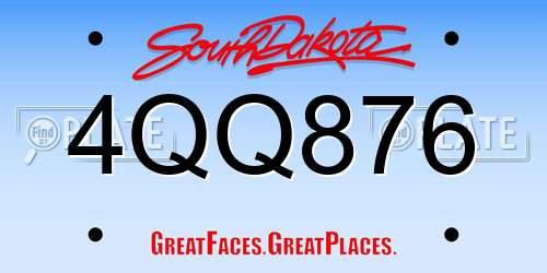 4QQ876 South Dakota License Plate