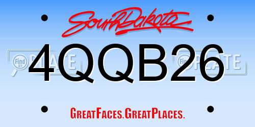 4QQB26 South Dakota License Plate