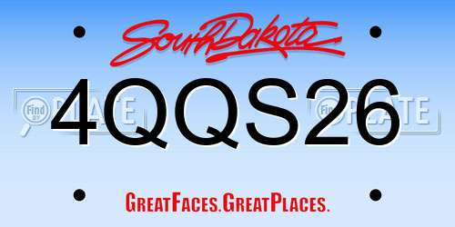 4QQS26 South Dakota License Plate