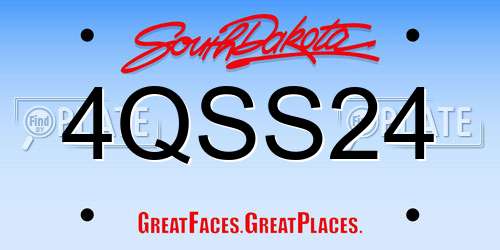 4QSS24 South Dakota License Plate