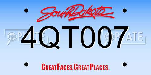4QT007 South Dakota License Plate