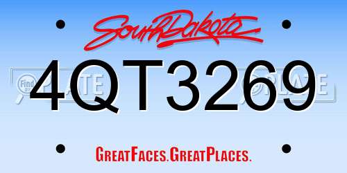4QT3269 South Dakota License Plate