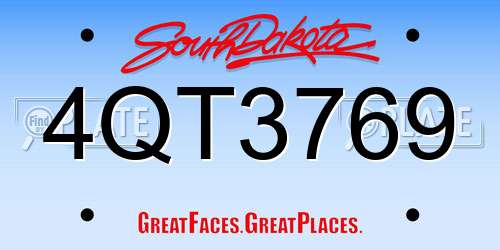 4QT3769 South Dakota License Plate