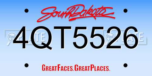 4QT5526 South Dakota License Plate