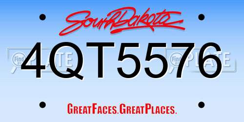 4QT5576 South Dakota License Plate