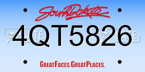 4QT5826 South Dakota License Plate