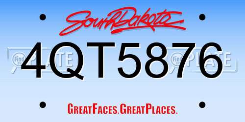 4QT5876 South Dakota License Plate