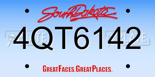 4QT6142 South Dakota License Plate