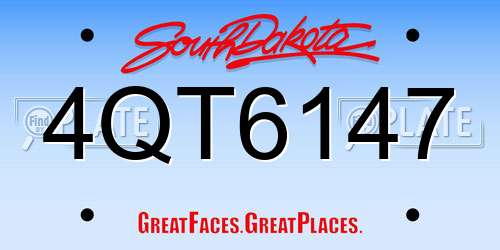 4QT6147 South Dakota License Plate