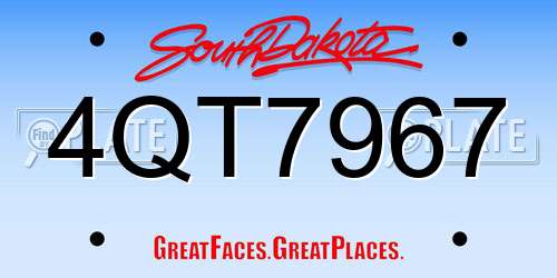 4QT7967 South Dakota License Plate