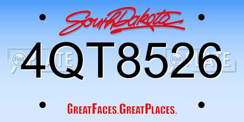 4QT8526 South Dakota License Plate