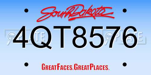 4QT8576 South Dakota License Plate