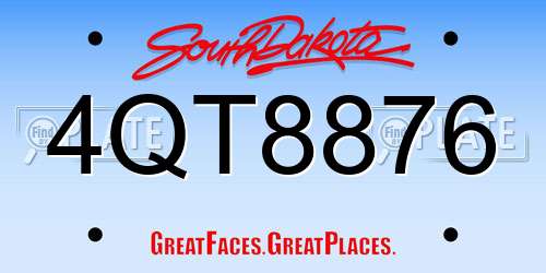 4QT8876 South Dakota License Plate
