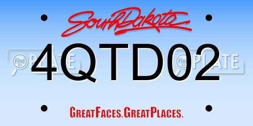 4QTD02 South Dakota License Plate