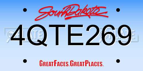 4QTE269 South Dakota License Plate